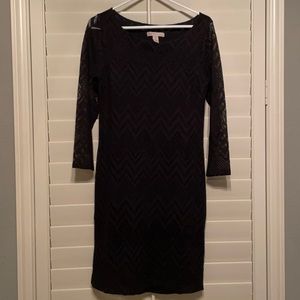 Long Black Lace banana Republic Dress